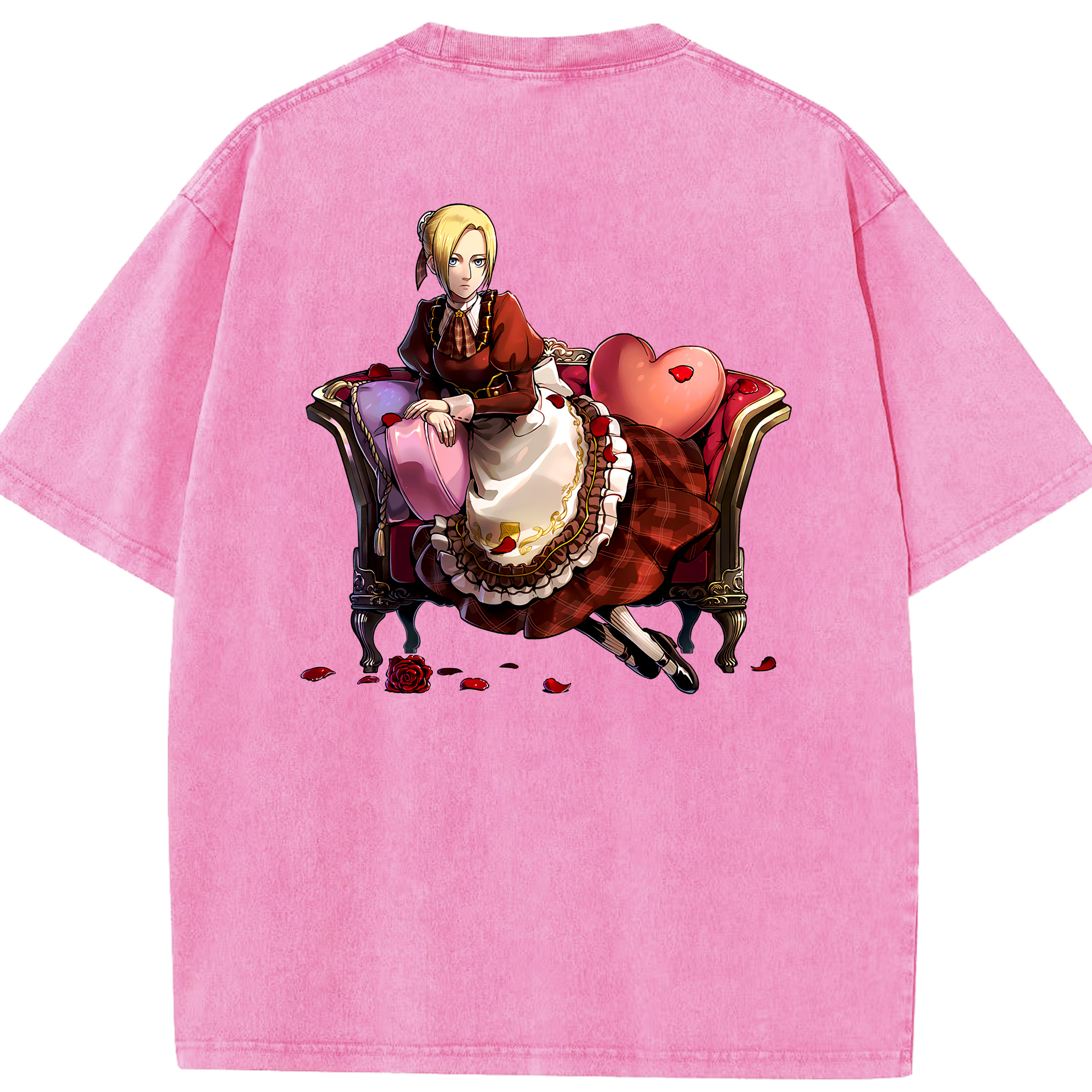 （画像用） 進撃の巨人 アニ・レオンハート Attack on Titan Annie Leonhart 綿100% ヴィンテージ風 半袖Tシャツ（背面プリント）
